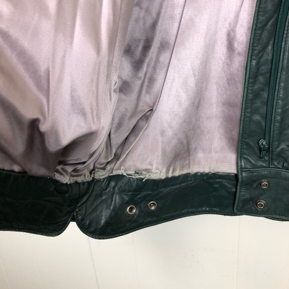 Vintage The Old Mill Leather Bomber Jacket Sz L - Picture 12 of 14